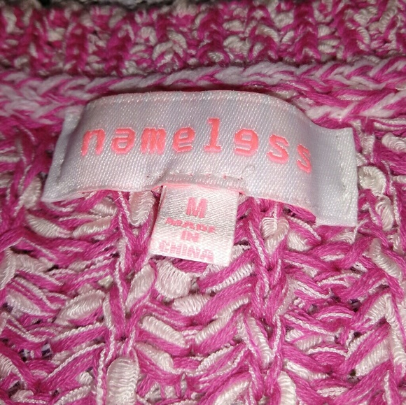 NAMELESS Neon Pink&White Crocheted Sweater… - Picture 2 of 6